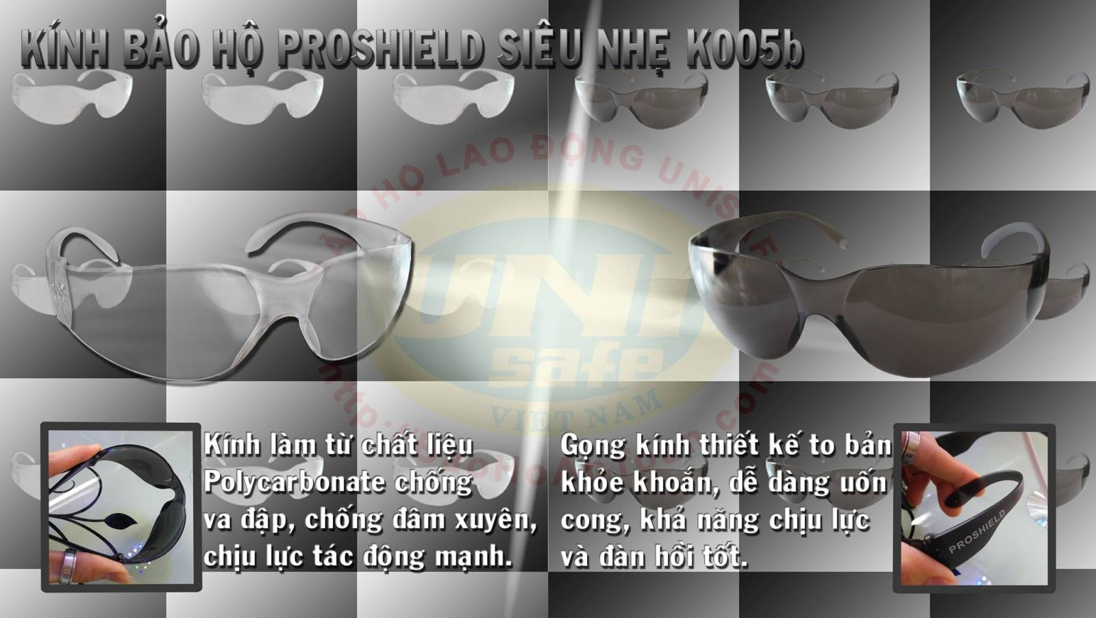 Kính bảo hộ lao động SIêu nhẹ Proshield